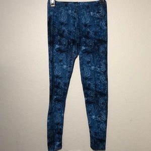 Blue print leggings